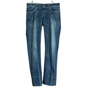 Rock & Republic Jeans Women Size 28 Blue Whiskered Stone Wash Y2K  Bootcut Denim